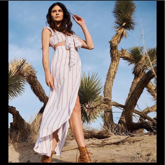 happyxnature Dresses & Skirts - Happy x Nature sunbeam white linen tie top + skirt